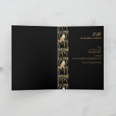黒モダン金ゴールド大人エレガントハローウィンパーティ 招待状 (内部)