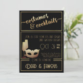 黒モダン金ゴールド大人エレガントハローウィンパーティ 招待状 (スタンド正面)