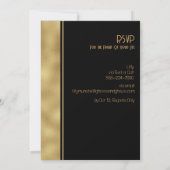 黒モダン金ゴールド大人エレガントハローウィンパーティ 招待状 (裏面)