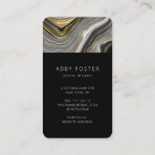 黒モダン金ゴールド大理石パターンデザイナー 名刺 (裏面)