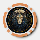 黒モダン金ゴールド太陽サイン名ファンタジー記号Leo ポーカーチップ (裏面)