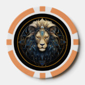 黒モダン金ゴールド太陽サイン名ファンタジー記号Leo ポーカーチップ (正面)