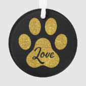 黒モダン金ゴールド子犬の初めてのクリスマス写真 オーナメント (裏面)