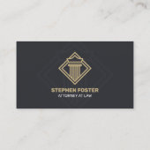 黒モダン金ゴールド弁護士、公証人、弁護士 名刺 (裏面)