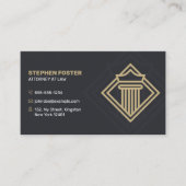 黒モダン金ゴールド弁護士、公証人、弁護士 名刺 (正面)