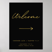 黒モダン金ゴールド指向性ウェルカム 箔ポスター (正面)