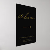 黒モダン金ゴールド指向性ウェルカム 箔ポスター (レイダウン)