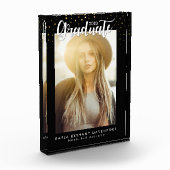 黒モダン金ゴールド星卒業記念 フォトブロック (左)