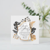 黒モダン金ゴールド植物園パーティー 招待状 (スタンド正面)