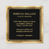 黒モダン金ゴールド注射器形成外科医ドクター スクエア名刺 (裏面)