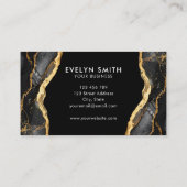 黒モダン金ゴールド瑪瑙ロゴ 名刺 (裏面)