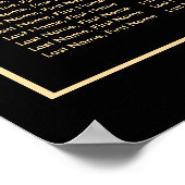 黒モダン金ゴールド白結婚の座席表12 ポスター (角)