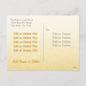 黒モダン金ゴールド紙吹雪バルーン大晦日 シーズンポストカード (裏面)