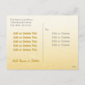 黒モダン金ゴールド紙吹雪バルーン大晦日 シーズンポストカード (裏面)