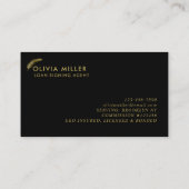 黒モダン金ゴールド羽根台本公証人ローン代理人 名刺 (裏面)