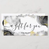 黒モダン金ゴールド証明書ギフトカード追加ロゴ (正面/裏面)