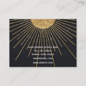 黒モダン金ゴールド輝く太陽 名刺 (裏面)