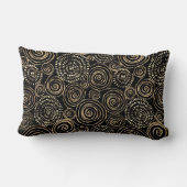 黒モダン金ゴールド銀 ランバークッション (裏面)