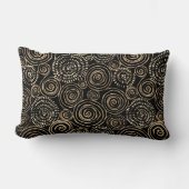 黒モダン金ゴールド銀 ランバークッション (正面)