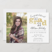 黒モダン金ゴールド院生2022年招待状 案内状 (正面)