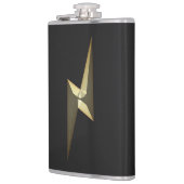 黒モダン金ゴールド雷稲妻記号 フラスク (左)