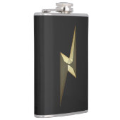 黒モダン金ゴールド雷稲妻記号 フラスク (右)