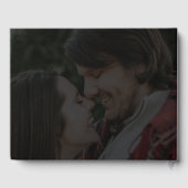 黒モダン金ゴールド2フォトオーバーレイ結婚ズ ゲストブック (裏面)