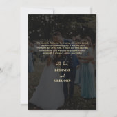 黒モダン金ゴールド2フォトオーバーレイ結婚ズ サンキューカード (裏面)