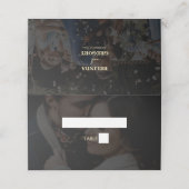 黒モダン金ゴールド2フォトオーバーレイ結婚ズ プレイスカード (外部開封)