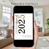 黒モダン金ゴールド2025卒業発表 案内状