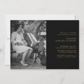 黒モダン金ゴールド50パーソナライズされた周年記念 招待状 (裏面)