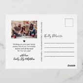 黒モダン金ゴールド5 photo Collageクリスマス 箔シーズンポストカード (裏面)