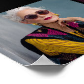 黒モダン金ゴールド60th誕生日4 Photo Welcome ポスター (角)