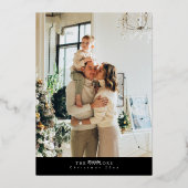 黒モダン金フォイル写真ホリデーカード 箔シーズンカード (裏面)