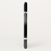 黒モダン金属プリント銀ストライプ銀 Case-Mate iPhoneケース (裏面/右)