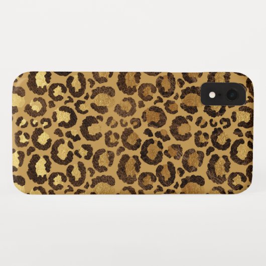 黒モダン金箔チーズ動物パターン Case-Mate iPhoneケース (裏面(横))