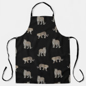 黒モダン金豹のジャングル動物 エプロン (正面)