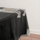 黒モダン金豹のジャングル動物 テーブルクロス (インサイチュ)
