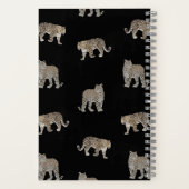 黒モダン金豹のジャングル動物 ノートブック (裏面)