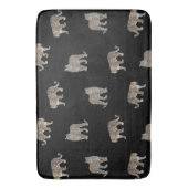 黒モダン金豹のジャングル動物 バスマット (正面縦)