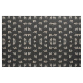 黒モダン金豹のジャングル動物 ファブリック (ファットクウォーター)