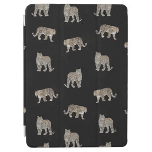 黒モダン金豹のジャングル動物 iPad AIR カバー