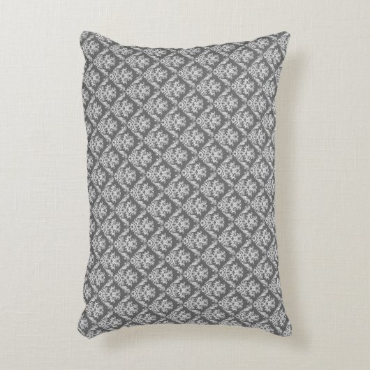 黒モダン鉛ダマスク型アクセント枕 アクセントクッション (正面(垂直))