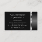 黒モダン銀の華美オーナメントエレガント 名刺 (裏面)