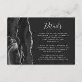 黒モダン銀アガテダーク結婚詳細 エンクロージャーカード (正面)