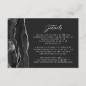 黒モダン銀アガテダーク結婚詳細 エンクロージャーカード (正面)