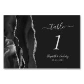 黒モダン銀アゲート結婚トの暗黒 テーブルナンバー (正面)