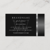 黒モダン銀オーナメントモノグラ華美ム 名刺 (裏面)