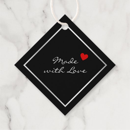 黒モダン銀スモールビジネスサンキュー フェイバータグ (裏面)