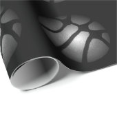 黒モダン銀バスケットボールスポーツパターン ラッピングペーパー (ロールコーナー)